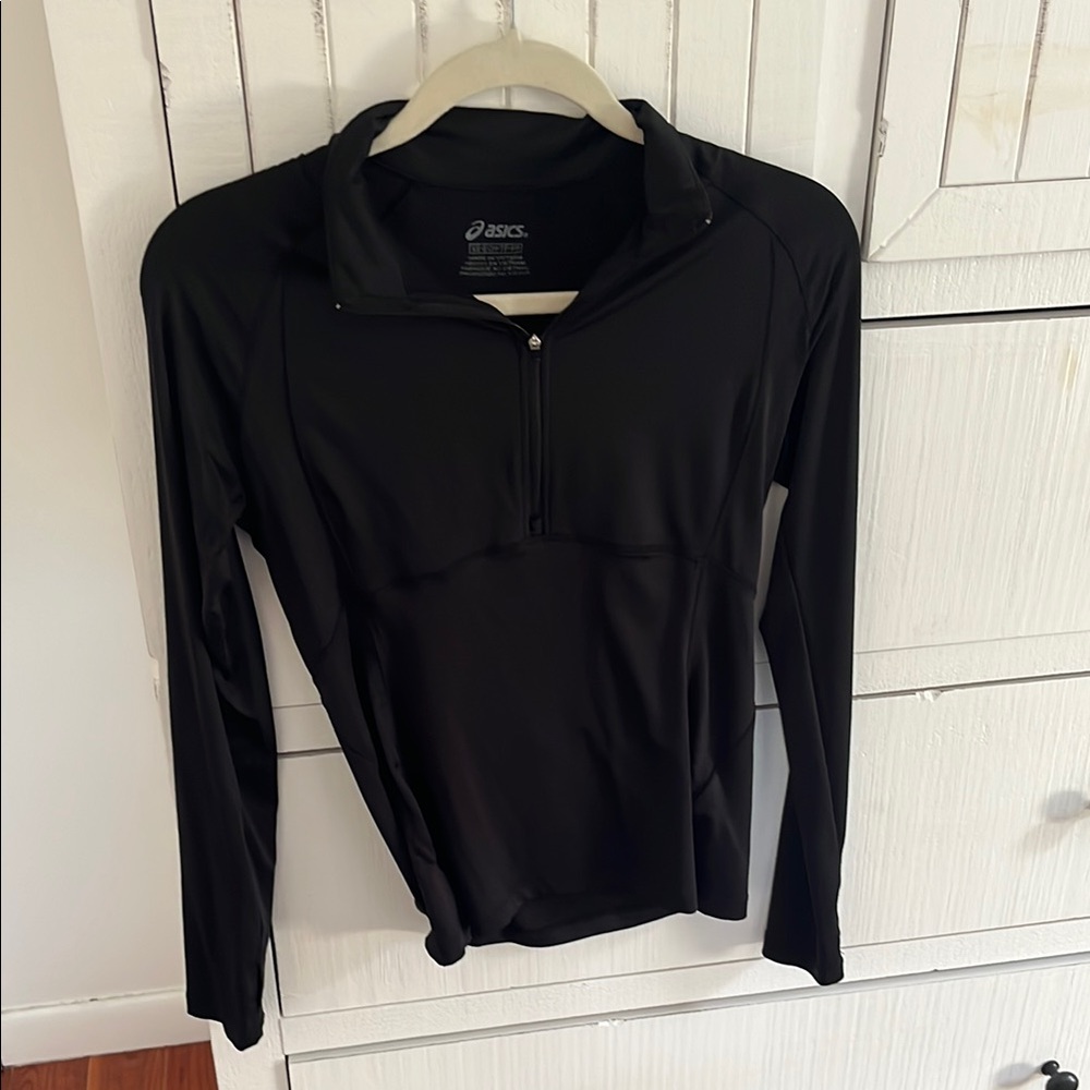 Asics black running top dry fit